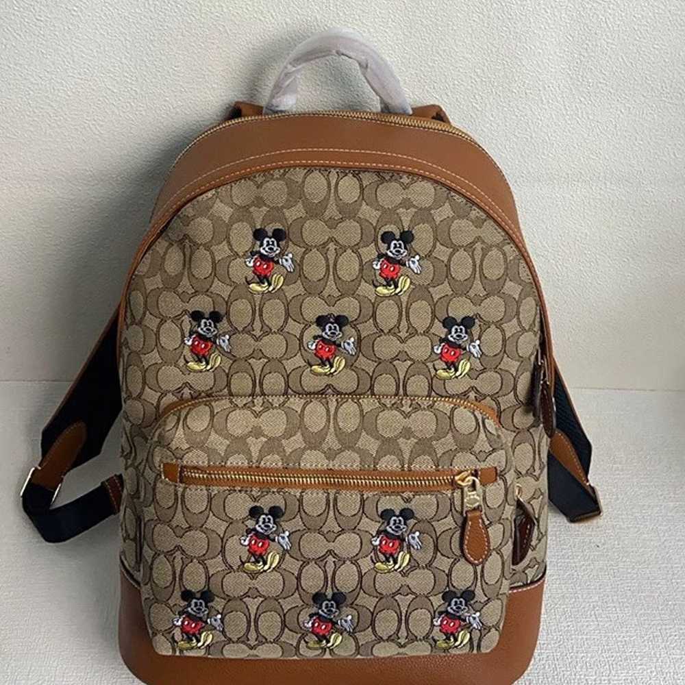 Disney X Coach West Backpack In Signature Jacquar… - image 1