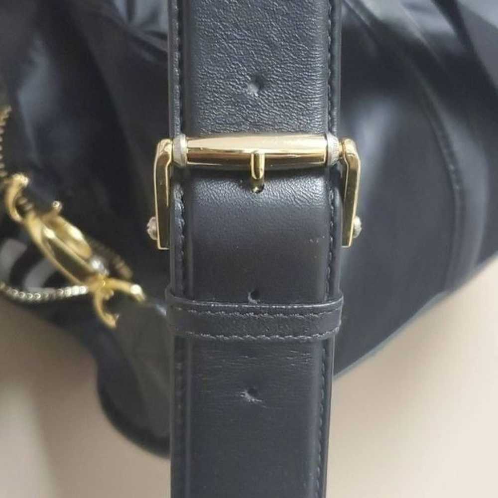 HENRI BENDEL Black Satin/Leather Duffle - image 8