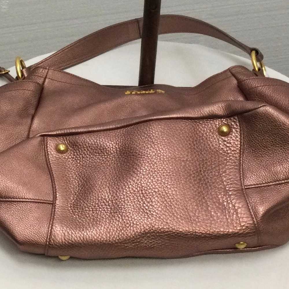 Prada Women Maroon Leather Handbag Single Handle … - image 1