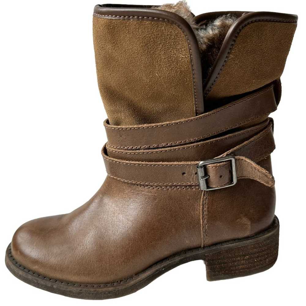 Lucky Brand Boots Declann Tan Brown Leather Suede… - image 1
