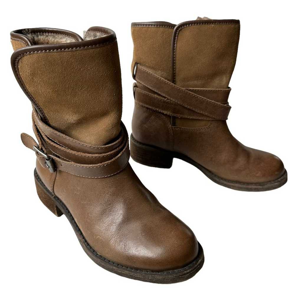 Lucky Brand Boots Declann Tan Brown Leather Suede… - image 2