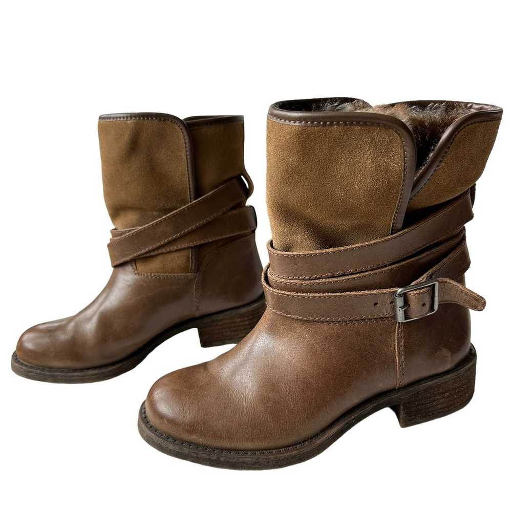 Lucky Brand Boots Declann Tan Brown Leather Suede… - image 3