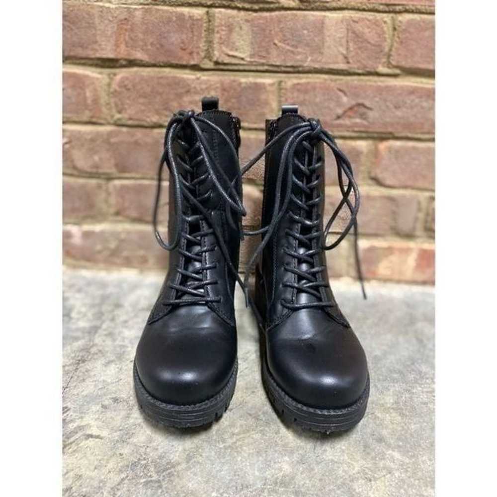 Qupid Black Faux Leather Tressa Combat Boots NEW - image 3