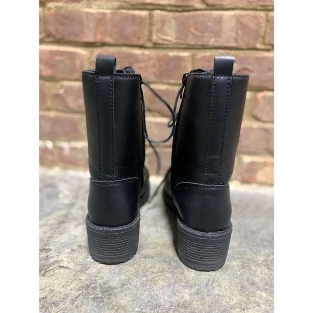 Qupid Black Faux Leather Tressa Combat Boots NEW - image 4