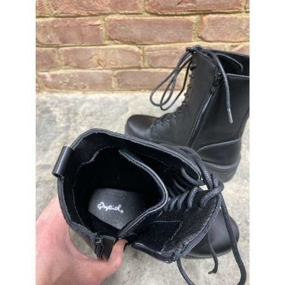 Qupid Black Faux Leather Tressa Combat Boots NEW - image 6