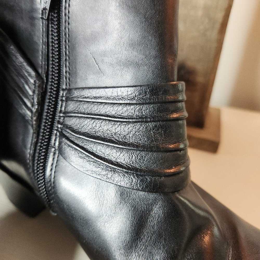 Clarks Black Leather Ankle Boots Size 7 - image 2