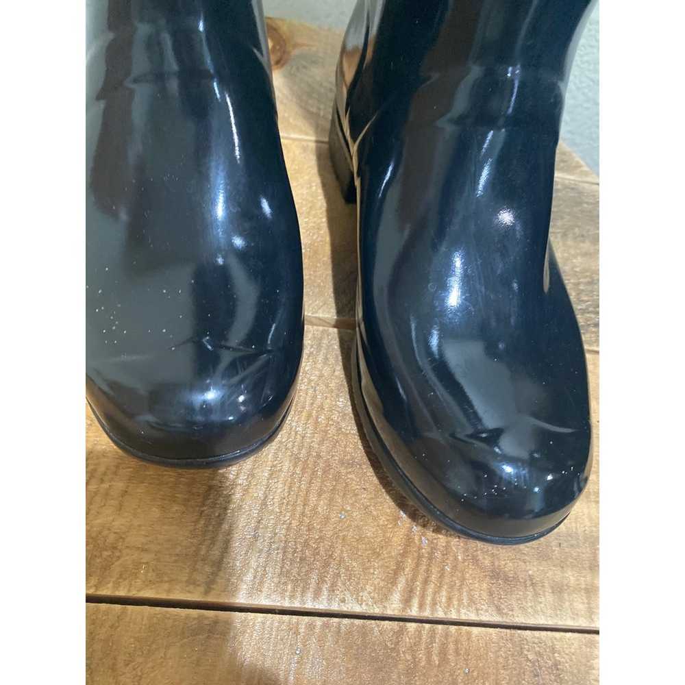 Hunter Original Black Glossy Rain Boots Size 7 - image 9