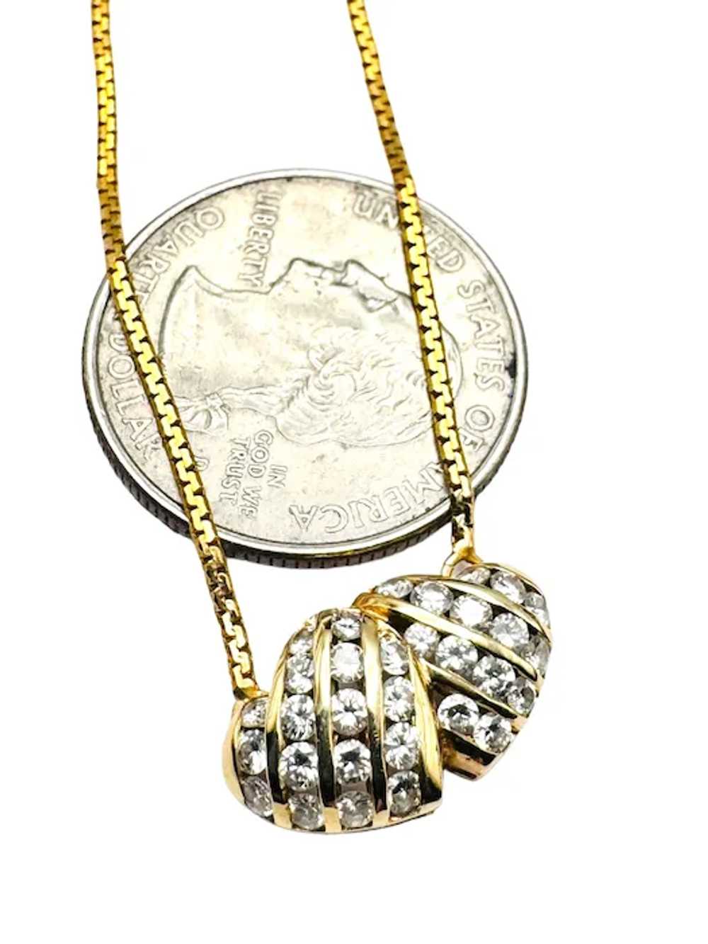 UNOAERRE 14k Solid Gold Necklace Chain + 14k Diam… - image 10
