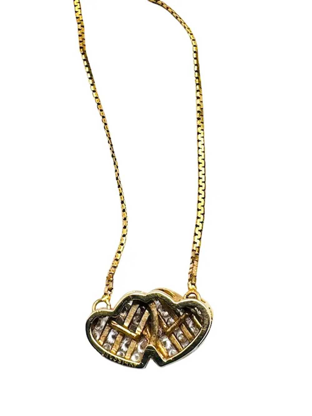 UNOAERRE 14k Solid Gold Necklace Chain + 14k Diam… - image 12