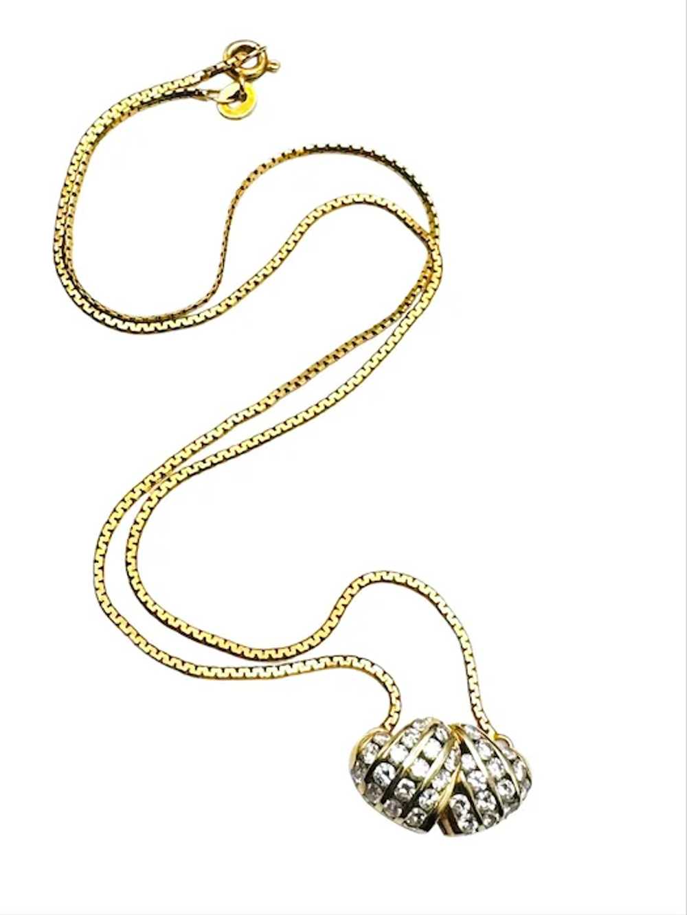 UNOAERRE 14k Solid Gold Necklace Chain + 14k Diam… - image 3