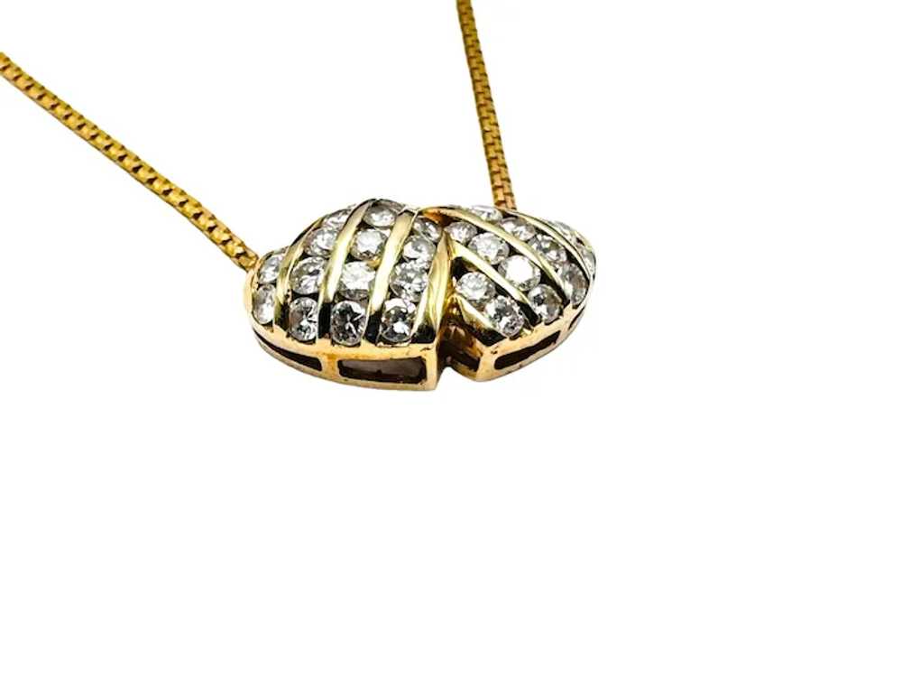 UNOAERRE 14k Solid Gold Necklace Chain + 14k Diam… - image 8