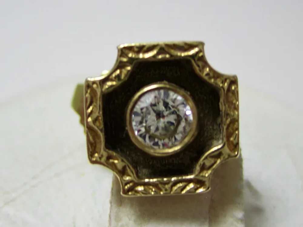 Vintage Estate Diamond Earrings 14K Yellow Gold - image 3