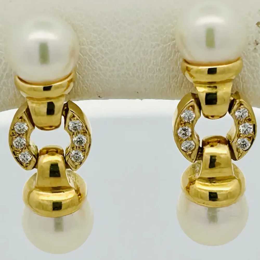 Vintage Estate Mikimoto Cultured Pearl & Diamond … - image 2