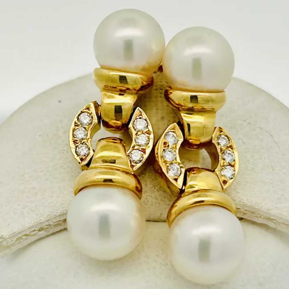 Vintage Estate Mikimoto Cultured Pearl & Diamond … - image 4