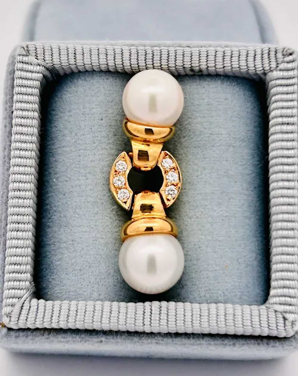 Vintage Estate Mikimoto Cultured Pearl & Diamond … - image 5