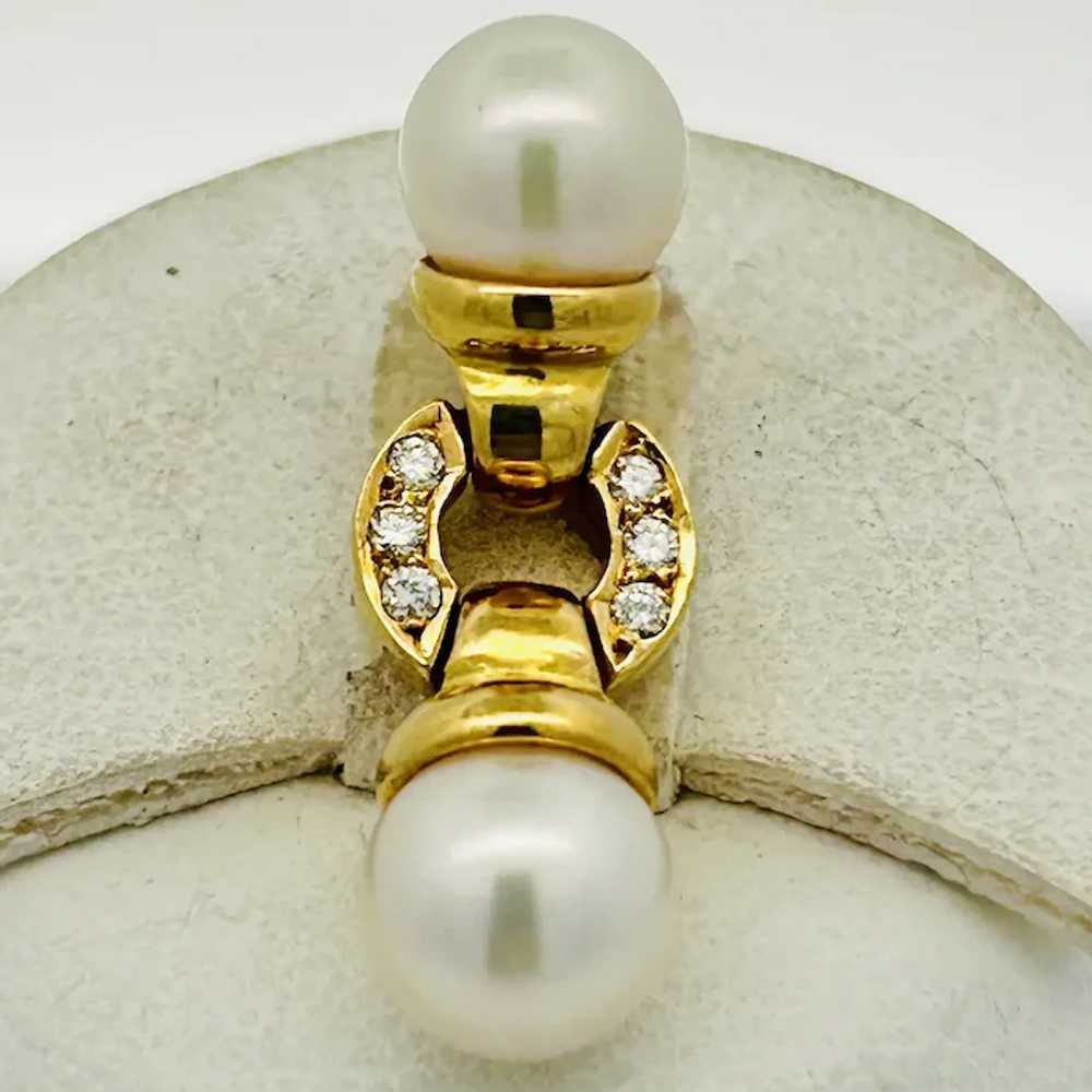 Vintage Estate Mikimoto Cultured Pearl & Diamond … - image 6