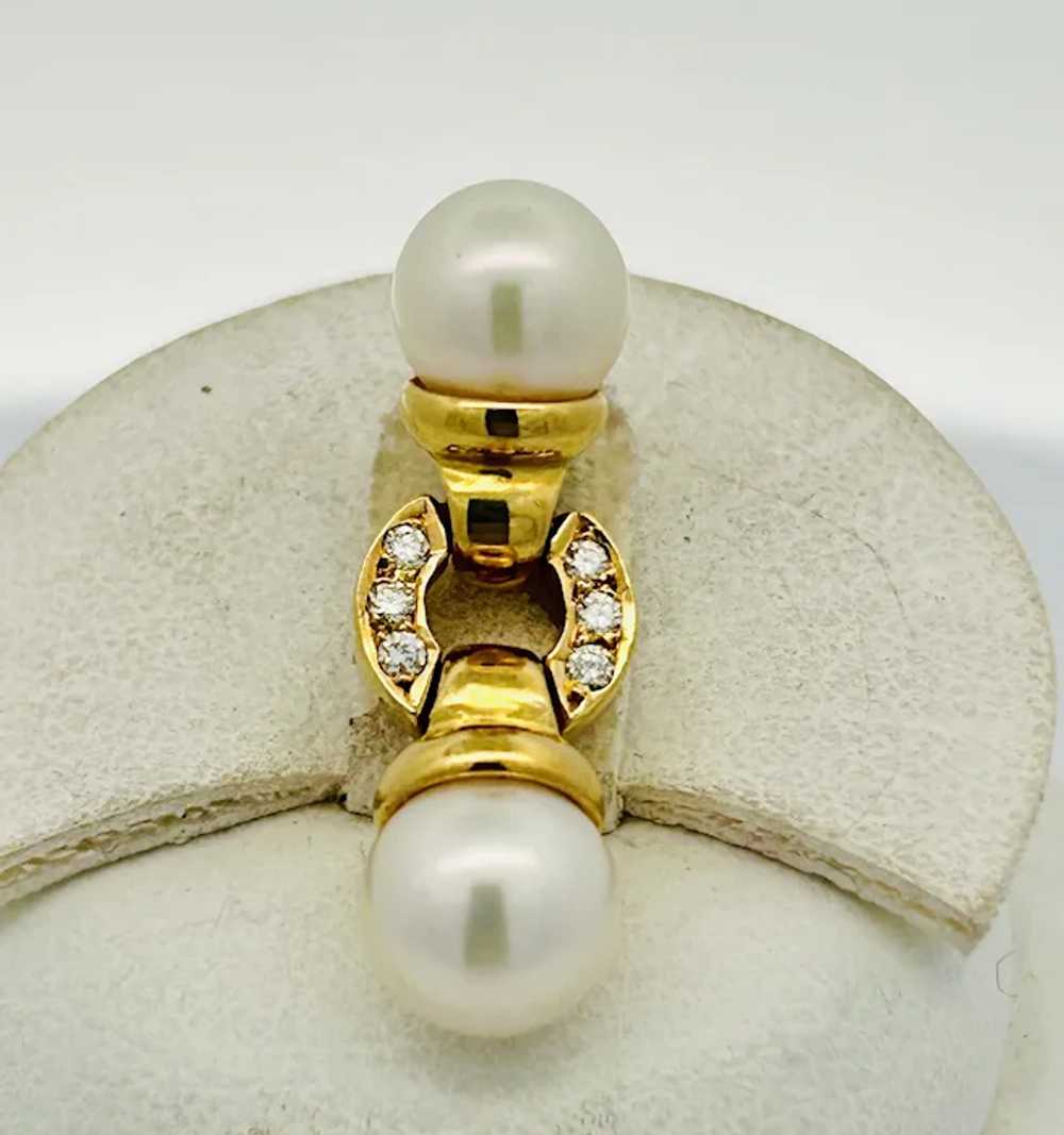 Vintage Estate Mikimoto Cultured Pearl & Diamond … - image 9