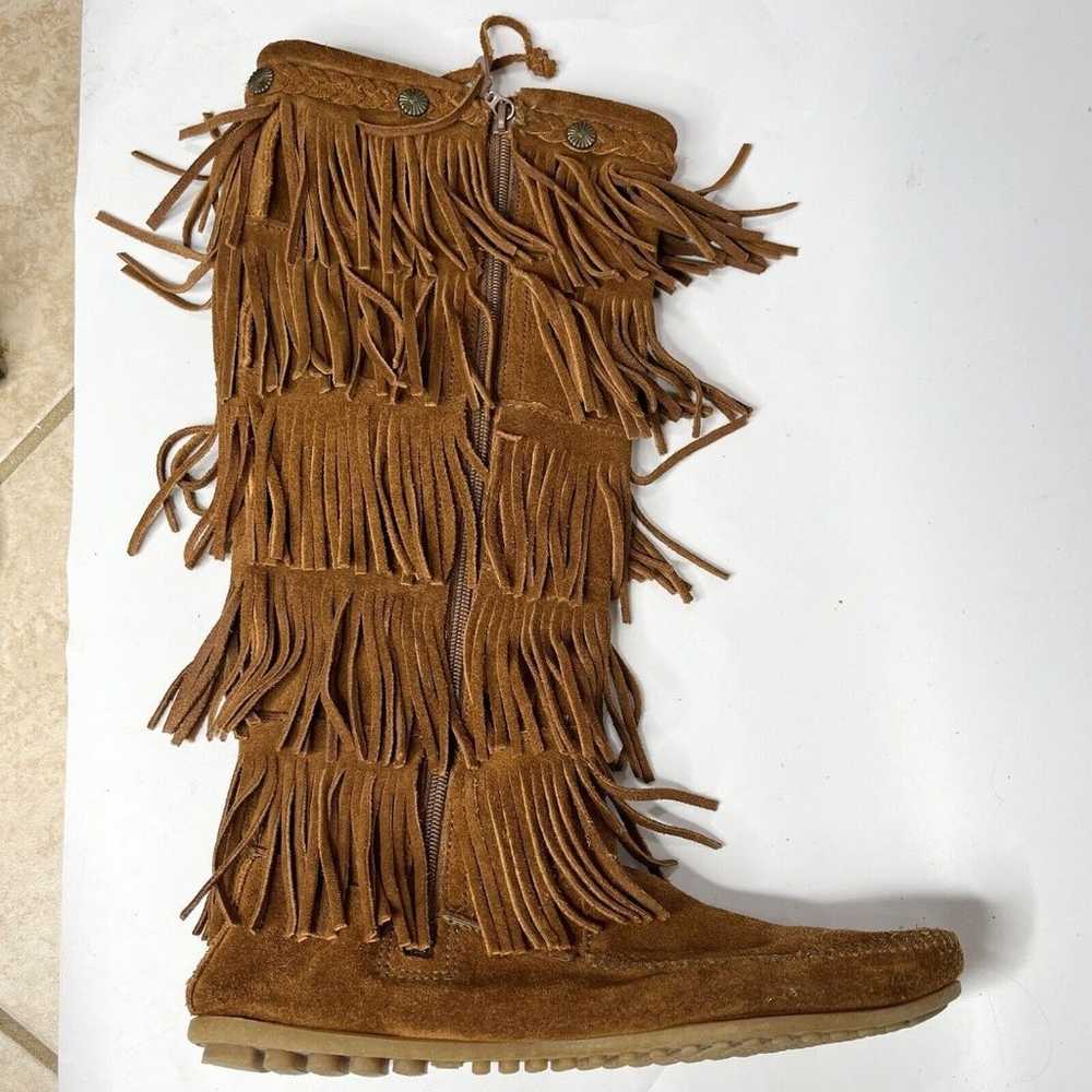 Minnetonka Moccasin Boots 5 Layer Fringe Women’s … - image 6