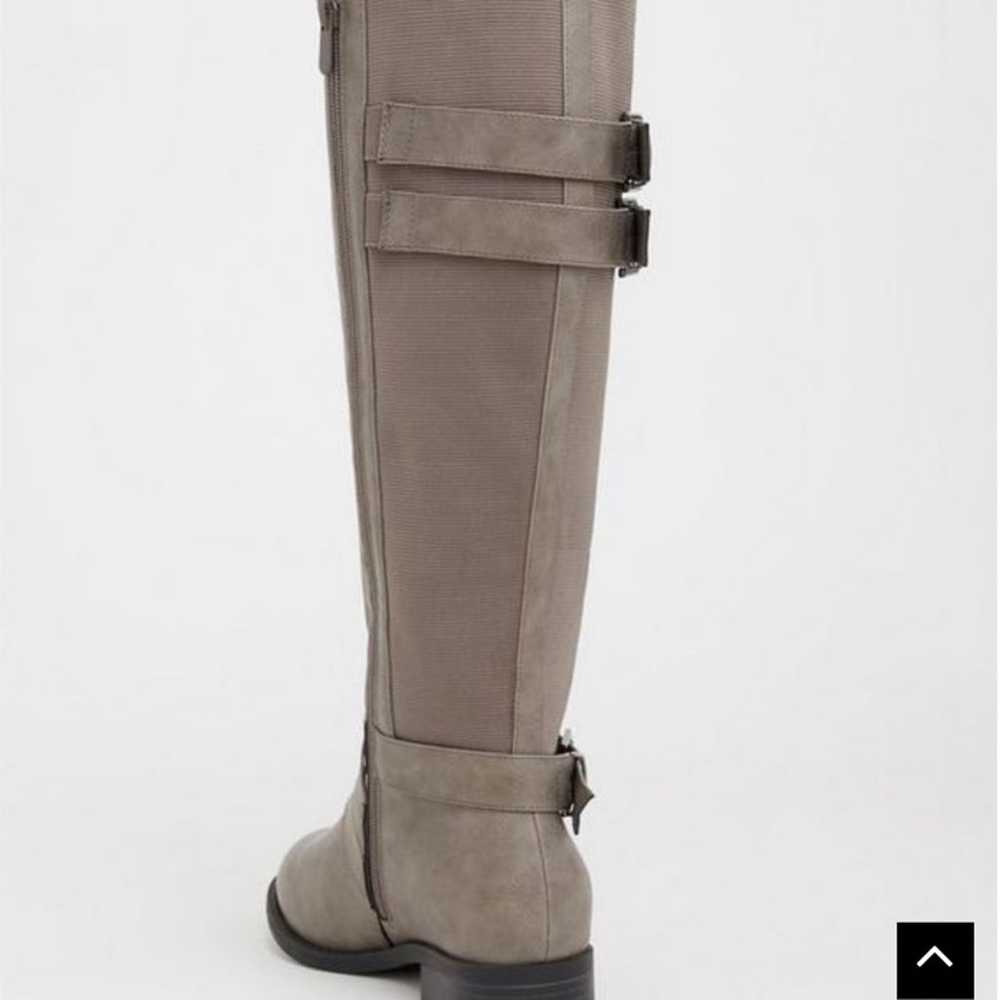 Torrid gray faux leather knee high boots - image 4