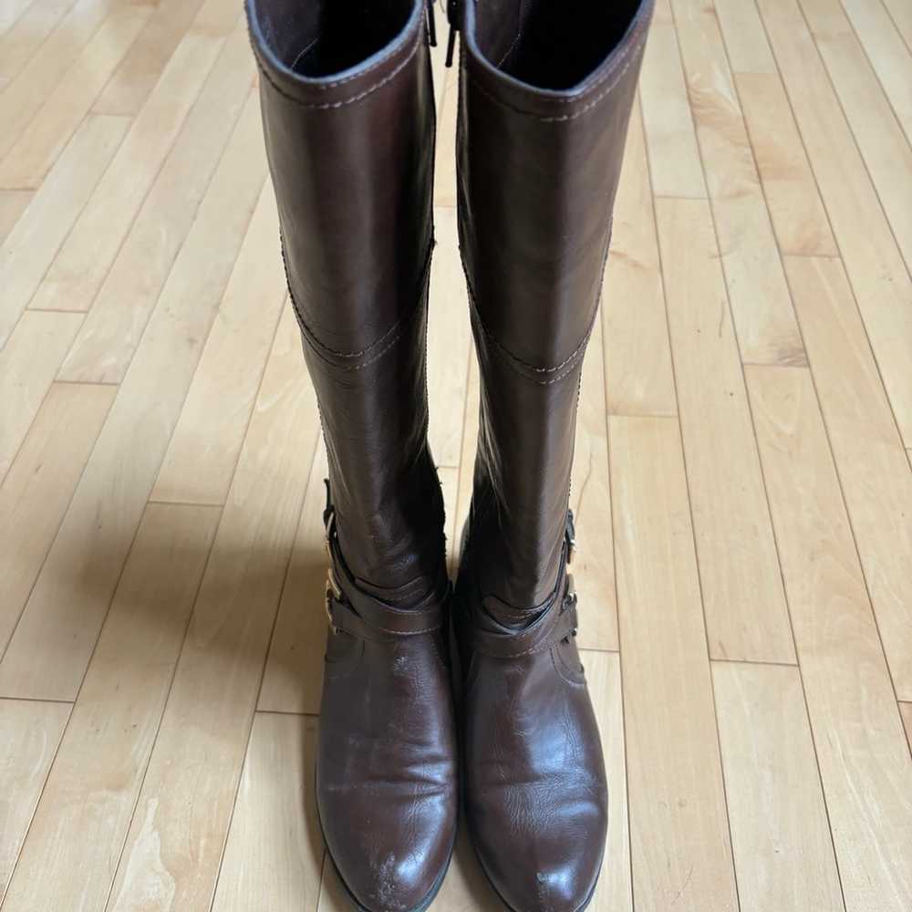 Brown leather knee high boots - image 2