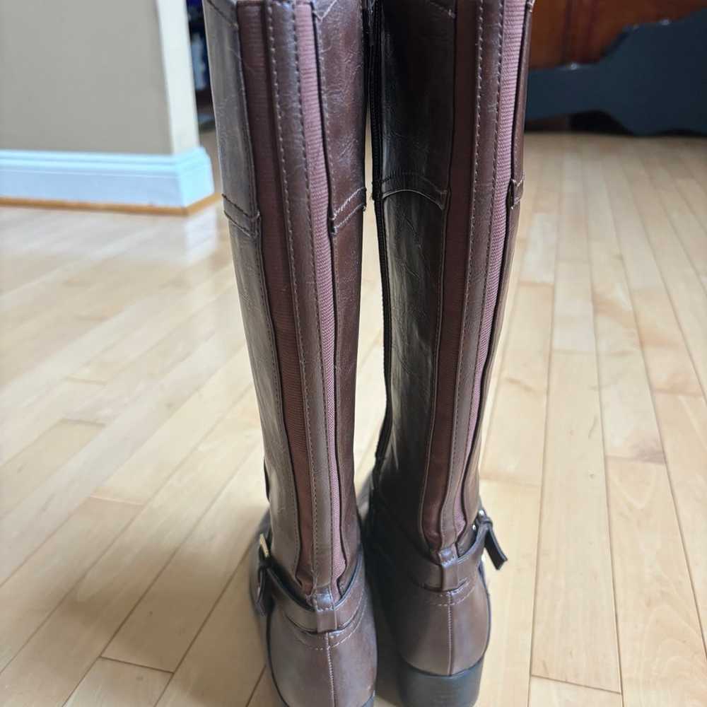 Brown leather knee high boots - image 5