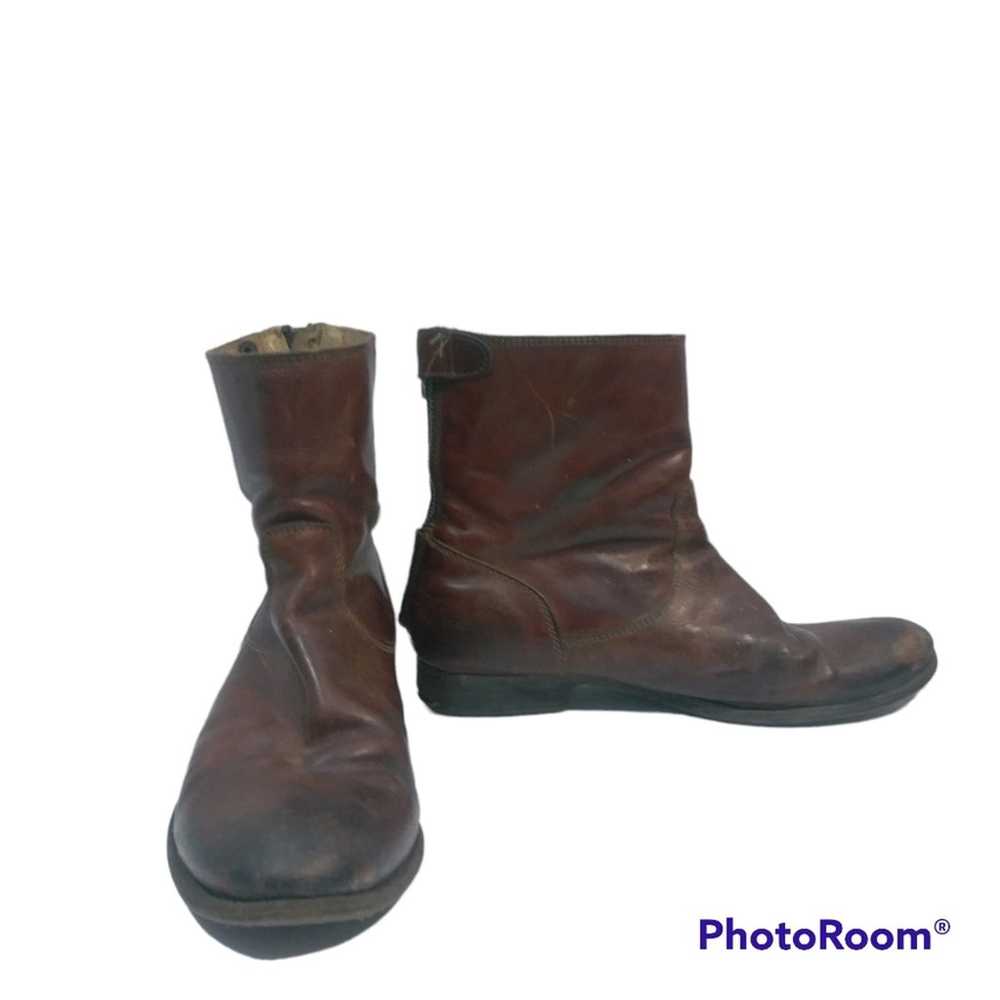 Frye Melissa Button Zip Short Boot Cognac Smooth … - image 1