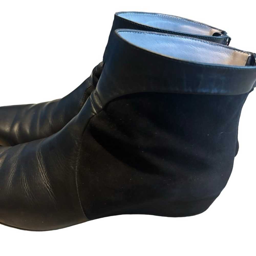 Aquatalia Black Leather Suede Demi Wedge Boots Si… - image 2