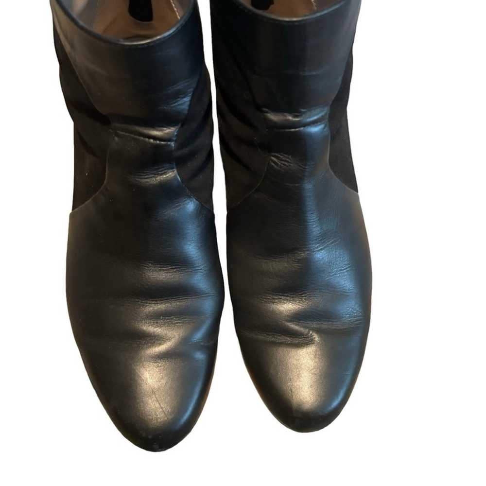 Aquatalia Black Leather Suede Demi Wedge Boots Si… - image 3