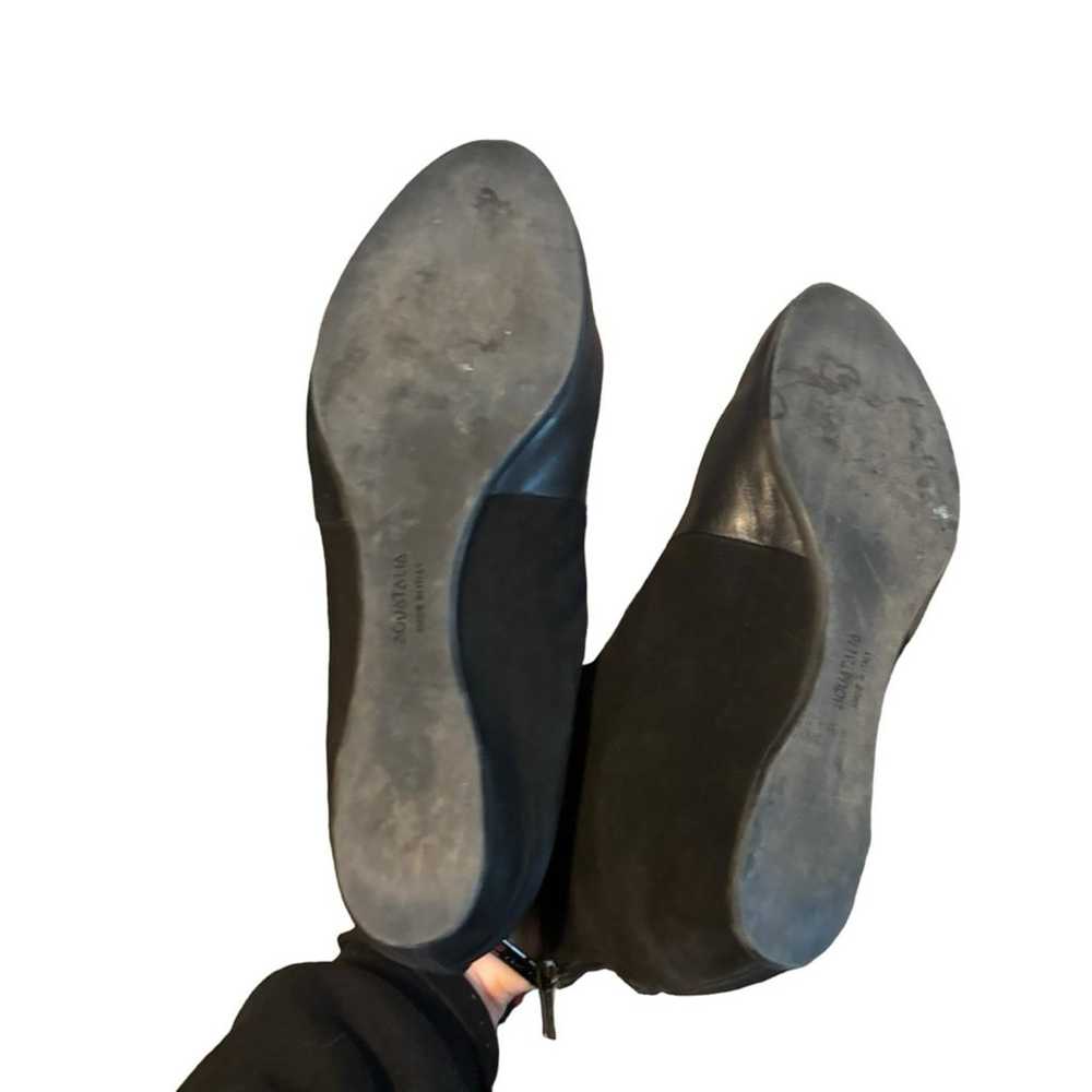 Aquatalia Black Leather Suede Demi Wedge Boots Si… - image 7