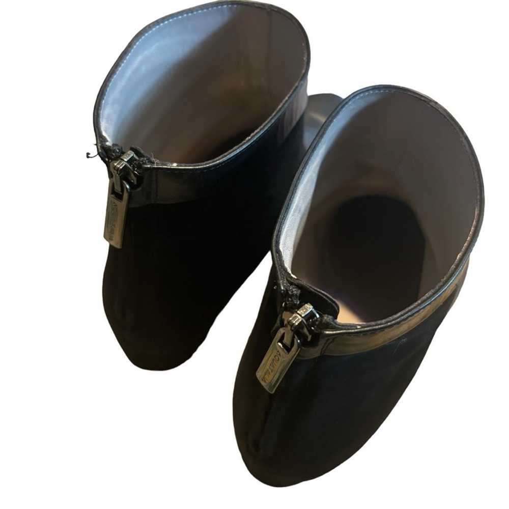 Aquatalia Black Leather Suede Demi Wedge Boots Si… - image 9