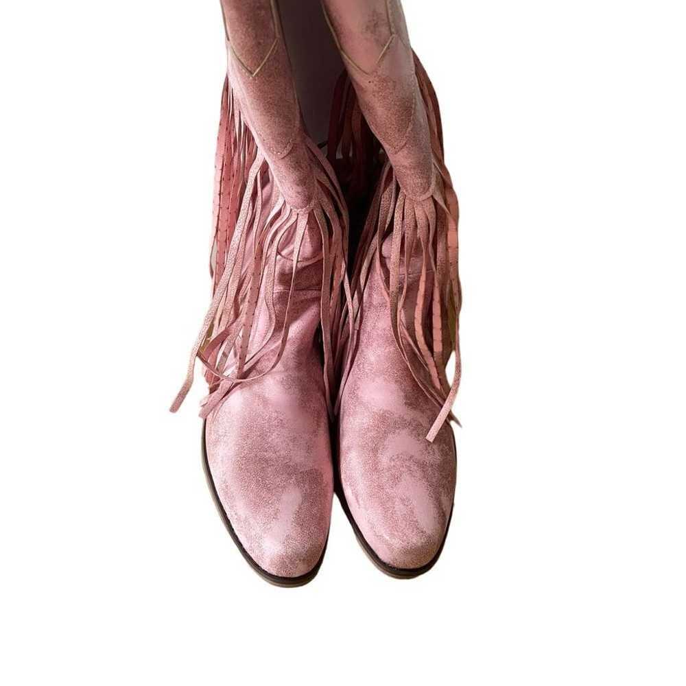 Pink western fringe boots women's size 43 (10.5) - image 2