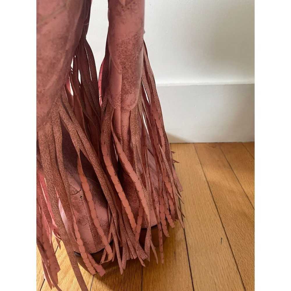Pink western fringe boots women's size 43 (10.5) - image 5