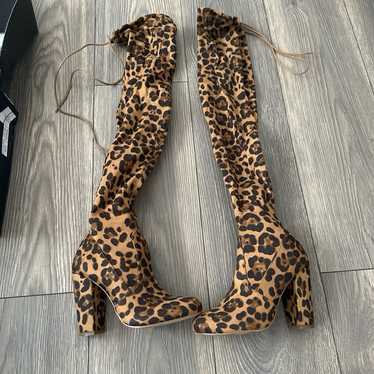 Fashion Nova Leopard Thigh High Boots