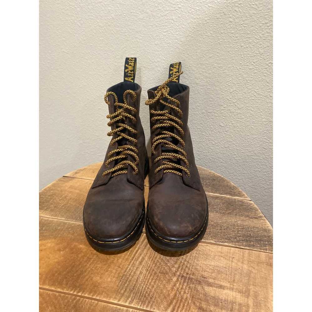 Dr. Martens Comb Brown Leather Combat Boots W9/M8 - image 2