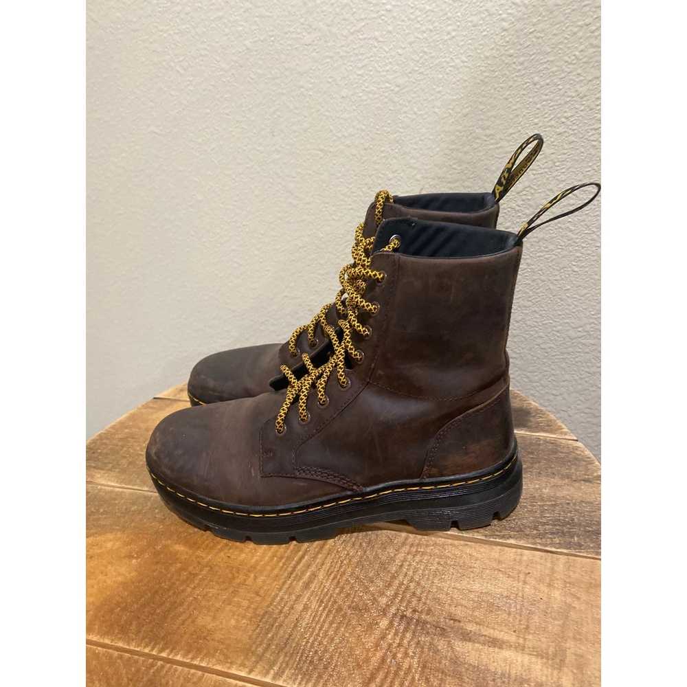 Dr. Martens Comb Brown Leather Combat Boots W9/M8 - image 3
