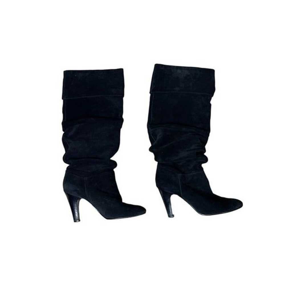Nine West Womens Black Suede Mid Calf Boots Size … - image 1
