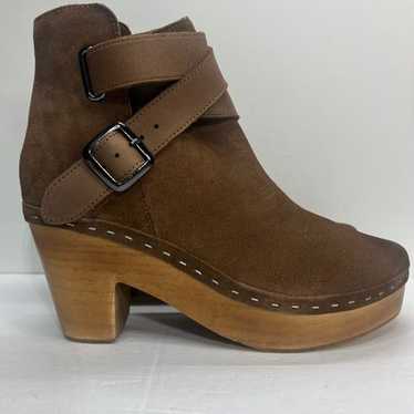 Free People Bungalow Brown Suede Clog Boots