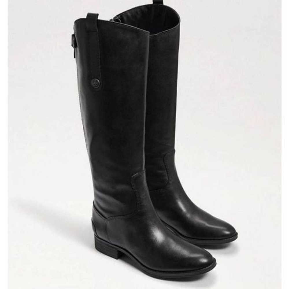 SAM EDELMAN Penny Black Leather Riding Boots Size… - image 1