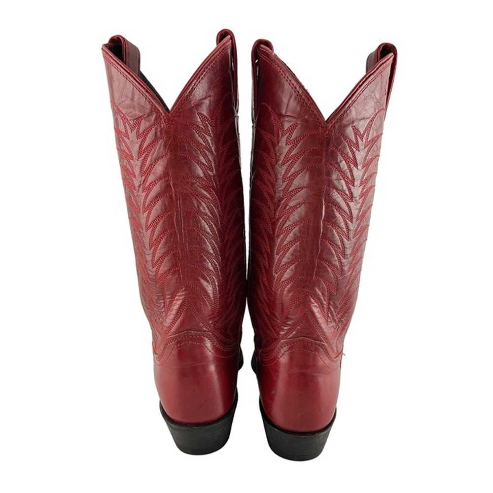 Ladies Justin USA Red Leather Pointed Toe Western… - image 4