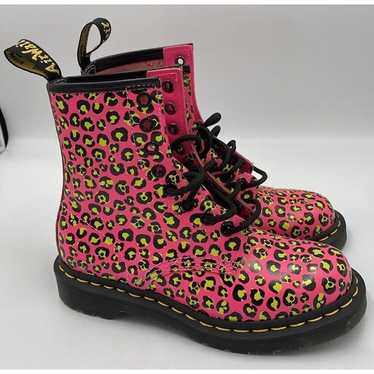 Dr. Martens Leopard Smooth Leather Lace Up Boots … - image 1