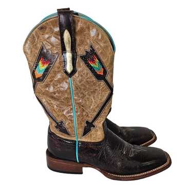 Johnny Ringo Boots Arrow Design Brown Distressed W