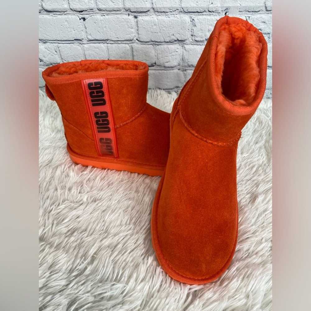 #UGG Classic Mini Side Logo Boots Orange 7 NEW - image 3