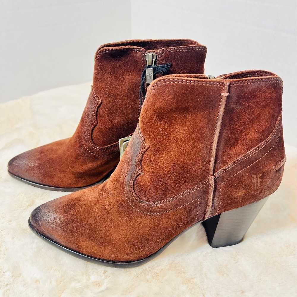 Frye Reed Women’s Suede Western Ankle Boots, Dark… - image 2