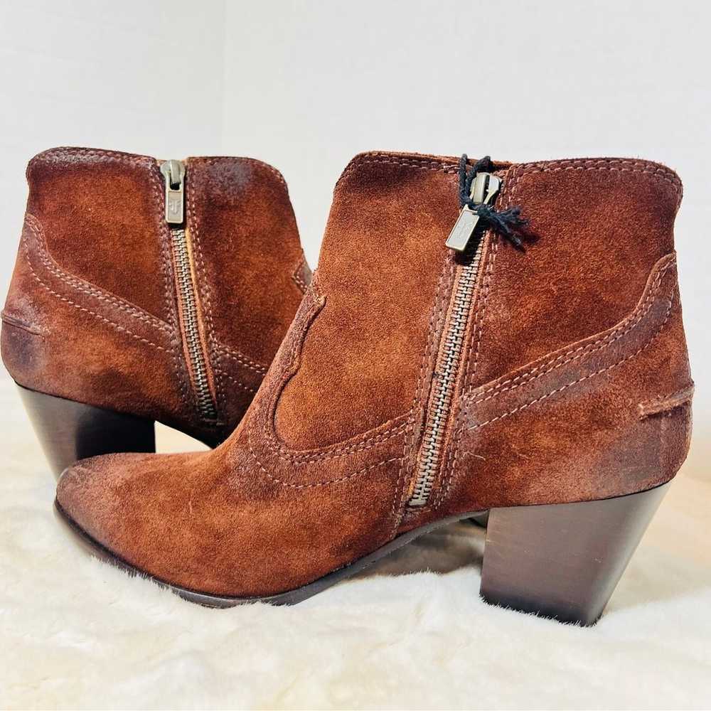 Frye Reed Women’s Suede Western Ankle Boots, Dark… - image 4