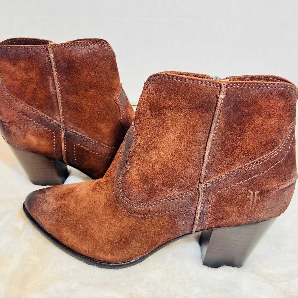 Frye Reed Women’s Suede Western Ankle Boots, Dark… - image 6