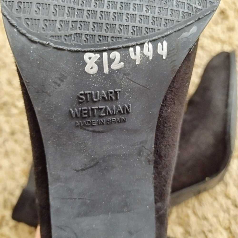 Stuart Weitzman Sidemover Black Suede Heeled Ankl… - image 10