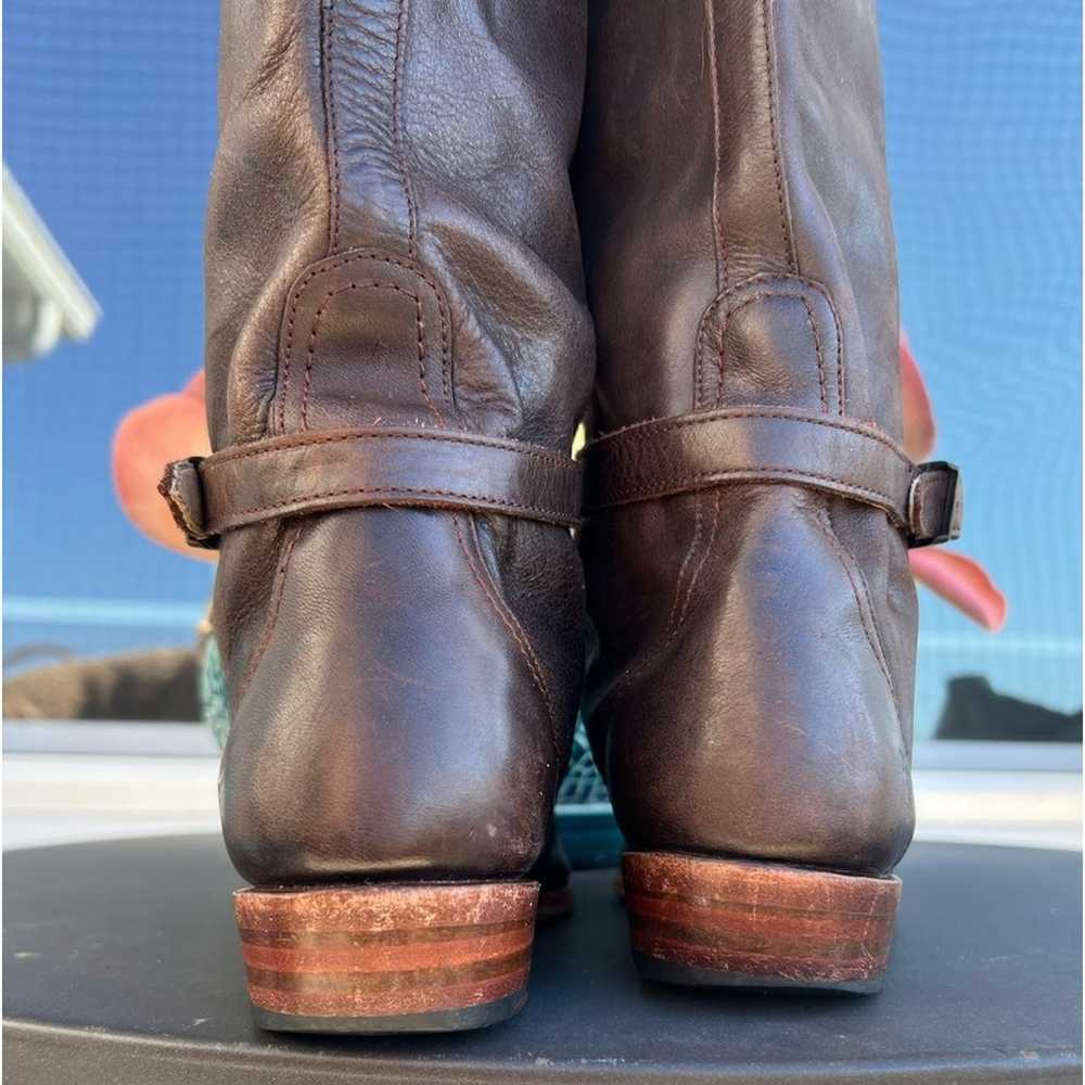 Frye Dorado Boot Size 7 Brown Italian Leather Equ… - image 10