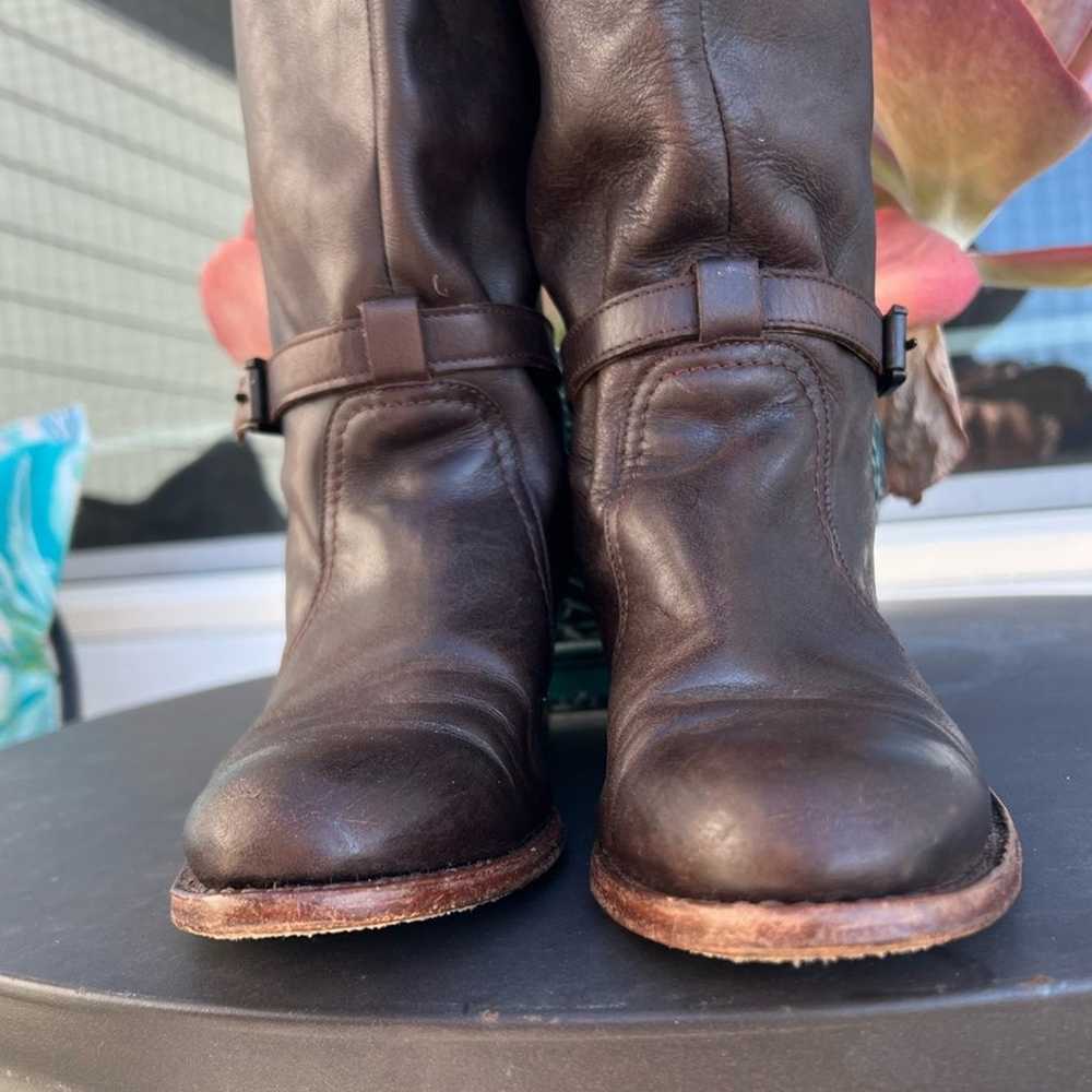 Frye Dorado Boot Size 7 Brown Italian Leather Equ… - image 6