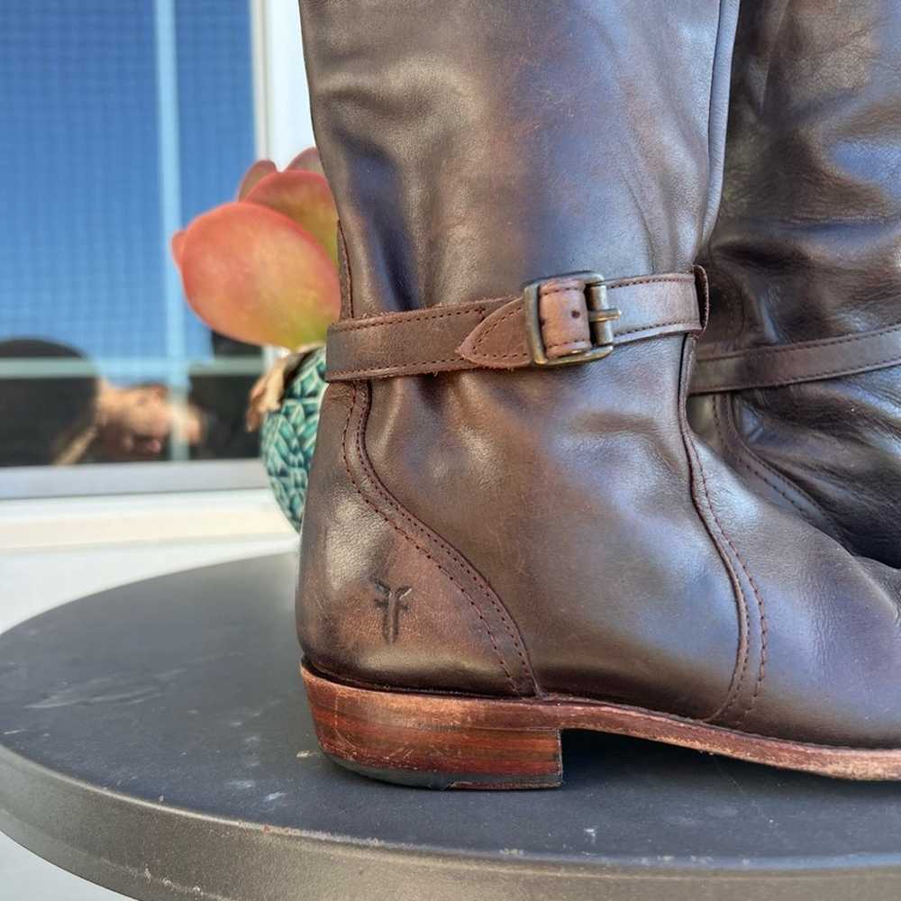 Frye Dorado Boot Size 7 Brown Italian Leather Equ… - image 8