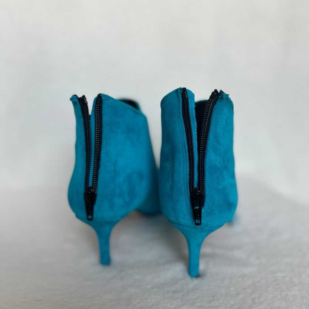 Ghita Turquoise Suede Ankle Booties - image 5